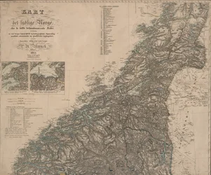 El mapa fue publicado en Oslo (1845) y muestra el sur de Noruega